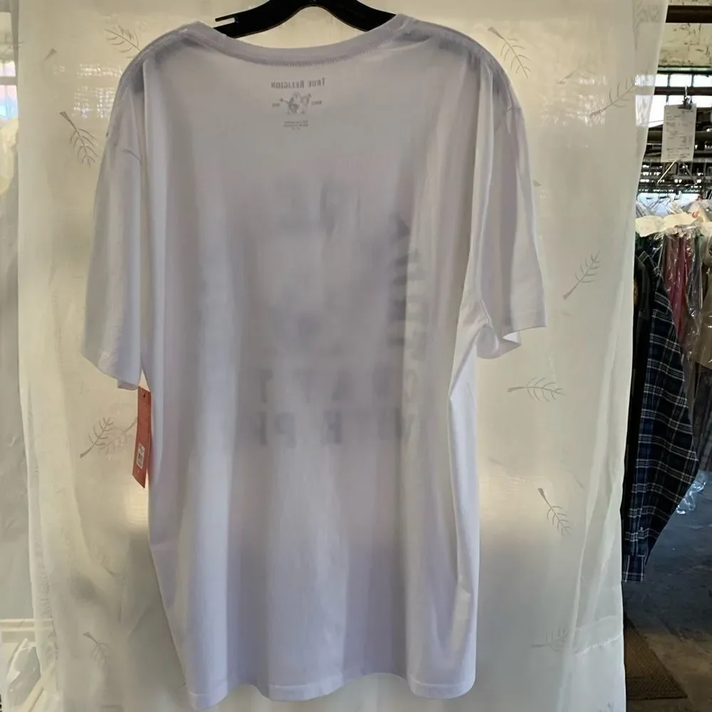 True Religion Buddha crew neck tee white/blue prnt